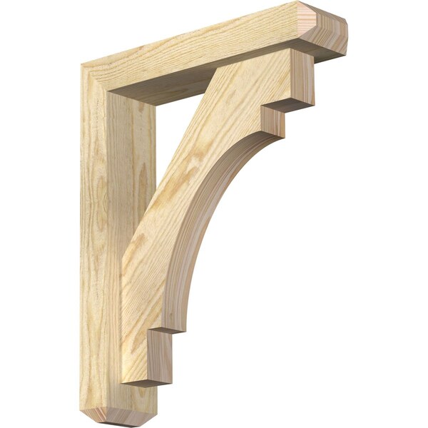 Ekena Millwork Merced Craftsman Rough Sawn Bracket w/ Offset Brace, Douglas Fir, 4"W x 16"D x 20"H BKT0402X16X20MRC04RDF - main